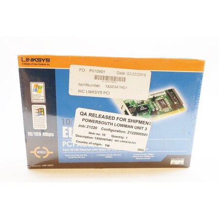 Linksys Lne100Tx Etherfast 10/100 Pci Adapter Pcb Circuit Board LNE100TX